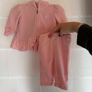 Ralph Lauren Soft Pink Velour Set